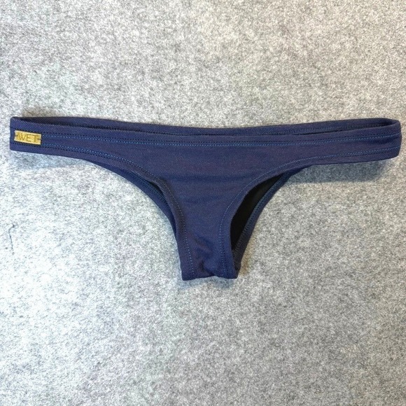 Wet Swimwear Other - WET Swimwear Navy Blue Denim Texture Low Rise Bikini Bottom K819B-229 Small
